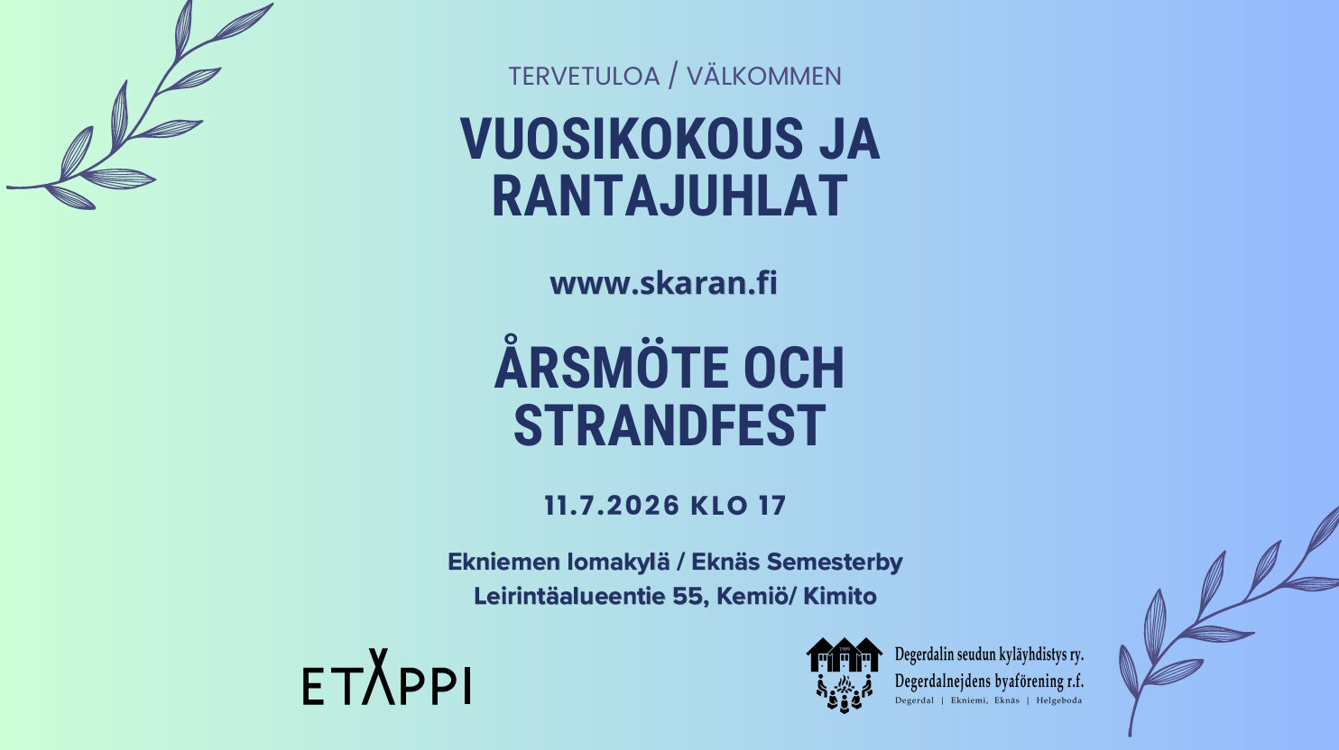 Vuosikokous ja rantajuhlat 2026
